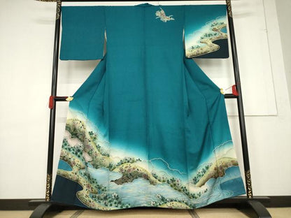 平和屋着物●訪問着 辻が花 絞り 遠山花文 正絹 逸品 AABF3992ck