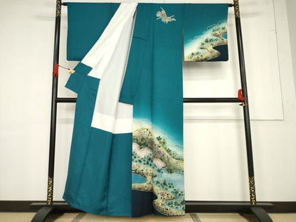 平和屋着物●訪問着 辻が花 絞り 遠山花文 正絹 逸品 AABF3992ck