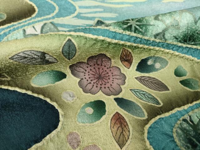 平和屋着物●訪問着 辻が花 絞り 遠山花文 正絹 逸品 AABF3992ck