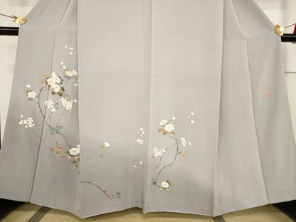 平和屋着物●京加賀友禅 百貫達雄 訪問着 枝花文 正絹 逸品 AABF3994ck