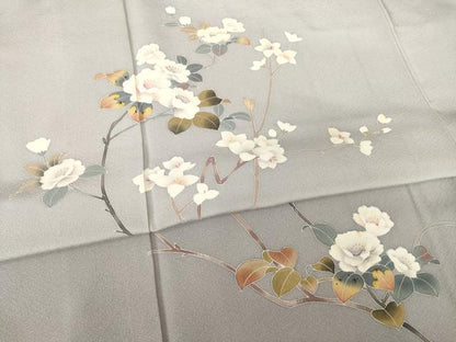 平和屋着物●京加賀友禅 百貫達雄 訪問着 枝花文 正絹 逸品 AABF3994ck