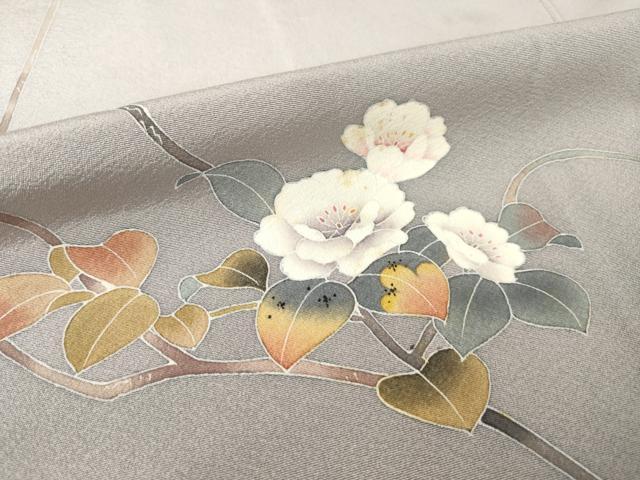 平和屋着物●京加賀友禅 百貫達雄 訪問着 枝花文 正絹 逸品 AABF3994ck