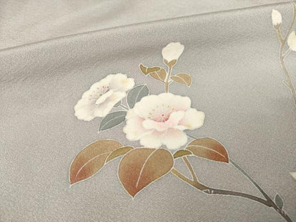 平和屋着物●京加賀友禅 百貫達雄 訪問着 枝花文 正絹 逸品 AABF3994ck