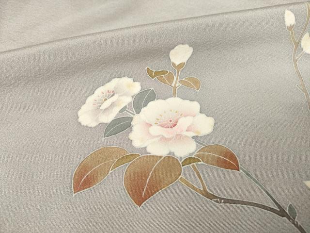 平和屋着物●京加賀友禅 百貫達雄 訪問着 枝花文 正絹 逸品 AABF3994ck