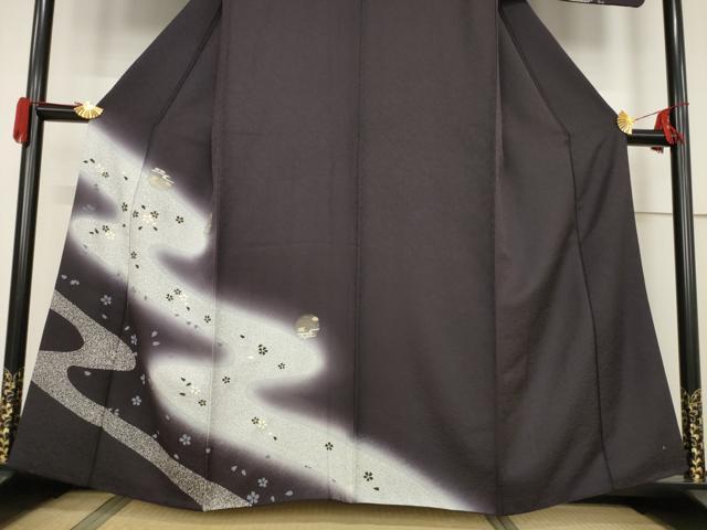 平和屋着物●訪問着 流水花丸文 暈し染め 金彩 正絹 逸品 AABF3995ck