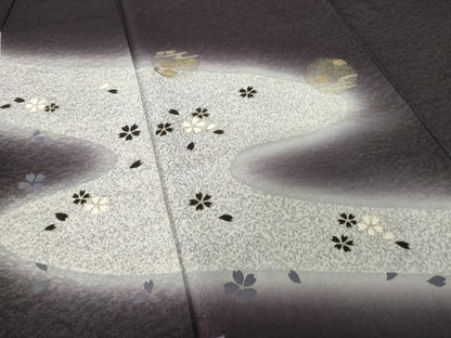 平和屋着物●訪問着 流水花丸文 暈し染め 金彩 正絹 逸品 AABF3995ck