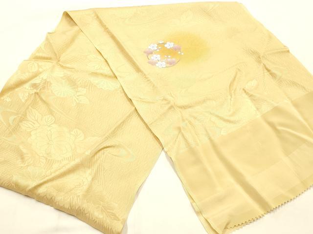 平和屋本店●和装小物　帯締め・帯揚げセット　笹浪組　花丸文　梅　菖蒲　椿　金糸　逸品　未使用品あり　AABF4001ay
