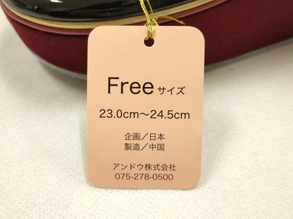 平和屋着物●和装小物　和装草履　厚底　ハイヒール草履　刺繍　百華レース柄　金銀糸　箱付き　逸品　AABF4048ay