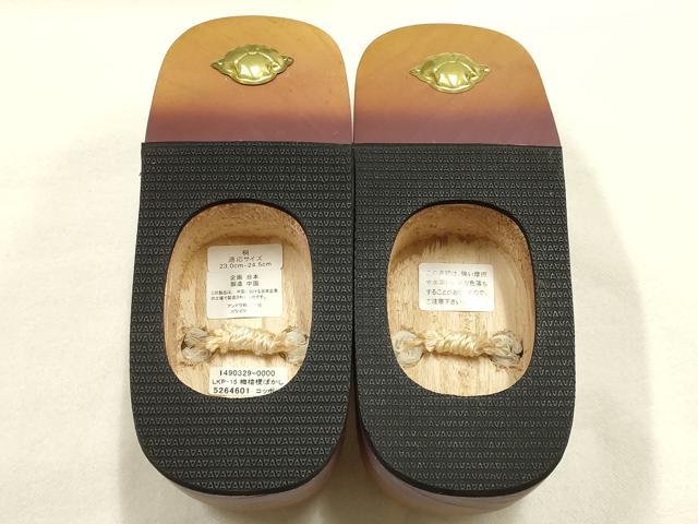 平和屋着物●和装小物 ぽっくり下駄 こっぽり・おこぼ下駄 桐下駄 刺繍 花柄 梅桔梗 金銀糸 箱付き 逸品 未使用 AABF4050ay