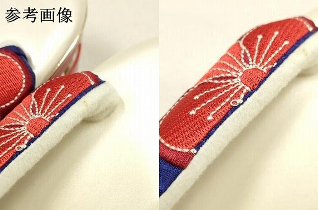 平和屋着物●和装小物 和装草履 厚底 ハイヒール草履 刺繍 松竹梅 パール 金糸 箱付き 逸品 未使用 AABF4051ay