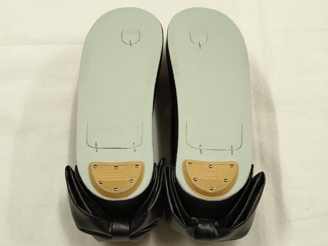 平和屋着物●和装小物　和装草履　厚底　ハイヒール草履　リボン　箱付き　逸品　AABF4052ay