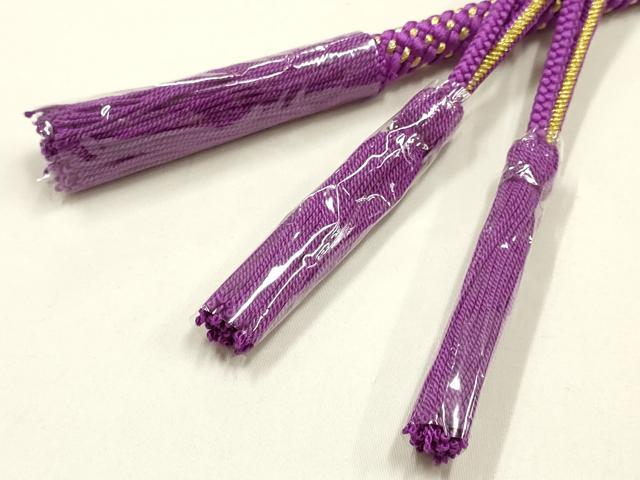平和屋着物●和装小物　振袖用帯締め　装飾　ちりめん細工　ラインストーン　パール　金糸　撚り房　逸品　未使用　AABF4055ay