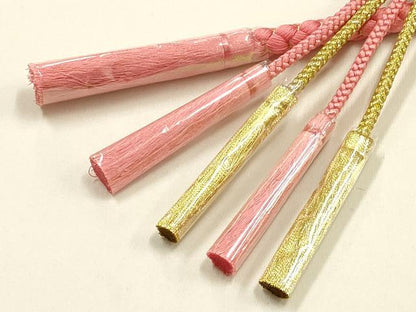 平和屋着物●和装小物　振袖用帯締め　装飾　つまみ細工　パール　あわじ玉　金糸　切り房　逸品　未使用　AABF4064ay