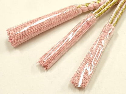 平和屋着物●和装小物　振袖用帯締め　装飾　つまみ細工　パール　金糸　撚り房　逸品　未使用　AABF4067ay