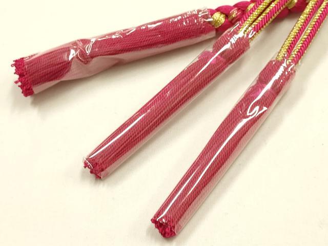 平和屋着物●和装小物　振袖用帯締め　装飾　つまみ細工　パール　金糸　撚り房　逸品　未使用　AABF4080ay