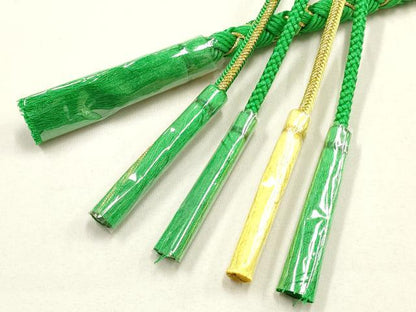 平和屋着物●和装小物　振袖用帯締め　装飾　ちりめん細工　パール　金糸　切り房　逸品　未使用　AABF4086ay