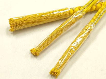平和屋着物●和装小物　振袖用帯締め　装飾　ちりめん細工　金糸　撚り房　逸品　未使用　AABF4091ay