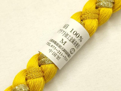 平和屋着物●和装小物　振袖用帯締め　装飾　ちりめん細工　金糸　撚り房　逸品　未使用　AABF4091ay