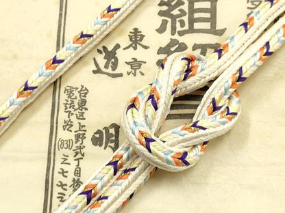 平和屋着物●極上 有職組紐道明 帯締め 丸源氏組 金糸 宮内庁御用 国立博物館御用 東京芸術大学御用 逸品 AABF4110ay