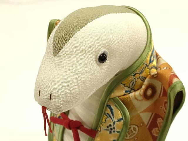 平和屋本店●極上　龍村美術織物　干支人形　マスコット　巳　鱗形吉祥巳文　共箱付き　逸品　DZAA11705kh6