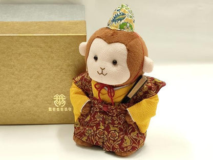 平和屋本店●極上　龍村美術織物　干支人形　マスコット　申　繍花楽園文　共箱付き　逸品　DZAA11706kh6