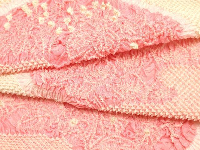 平和屋本店●和装小物　帯締め・帯揚げセット　振袖用　総絞り　花柄　金糸　撚り房　逸品　未使用　AABF4190ay