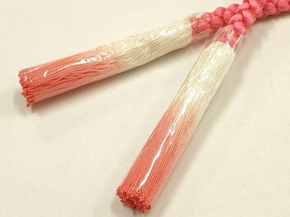 平和屋本店●和装小物　帯締め・帯揚げセット　振袖用　総絞り　花柄　金糸　撚り房　逸品　未使用　AABF4190ay