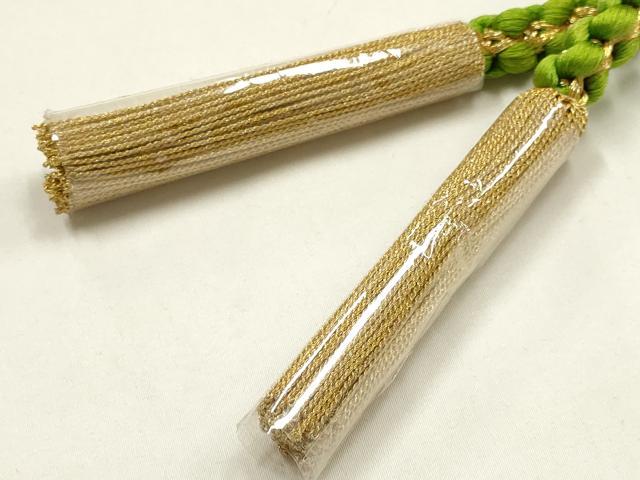 平和屋本店●和装小物 帯締め・帯揚げセット 振袖用 総絞り 花丸文 暈し 金糸 撚り房 逸品 未使用品あり AABF4192ay
