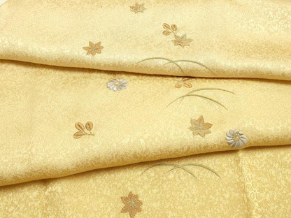 平和屋本店●和装小物　帯締め・帯揚げセット　刺繍　高麗組　暈し　金糸　逸品　未使用　AABF4194ay