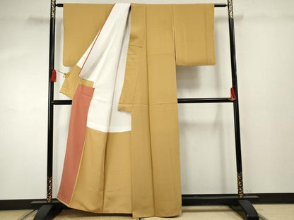 平和屋着物●上質な色無地 鉛色 正絹 逸品 AABF4203cs