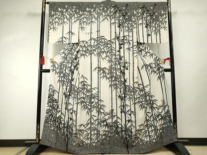 平和屋着物●伝統工芸士 水谷滉 訪問着 松竹梅文 正絹 逸品 AABF4209cs