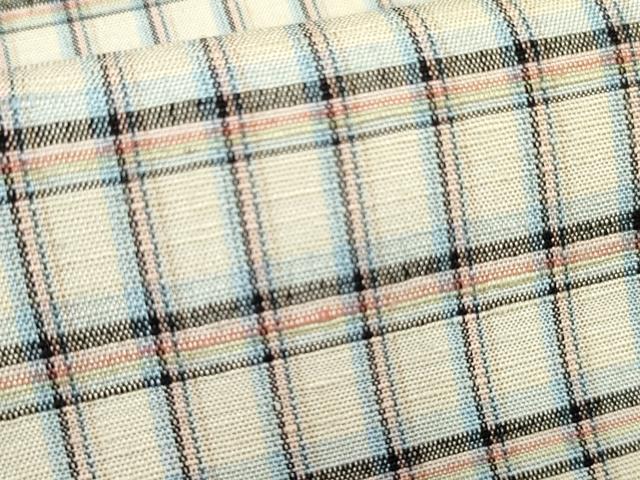 平和屋着物●上質な紬 格子 正絹 逸品 AABF4213cs