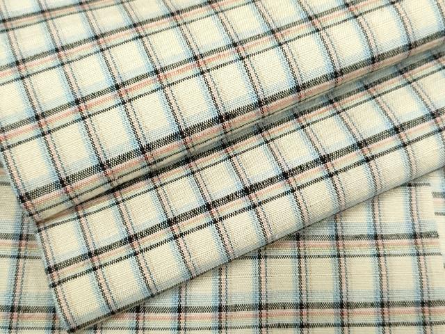 平和屋着物●上質な紬 格子 正絹 逸品 AABF4213cs