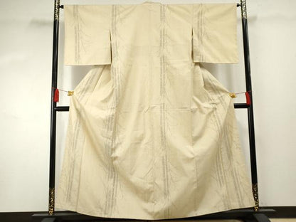 平和屋着物●結城紬 100亀甲 飛び亀甲 竹 正絹 逸品 AABF4217cs