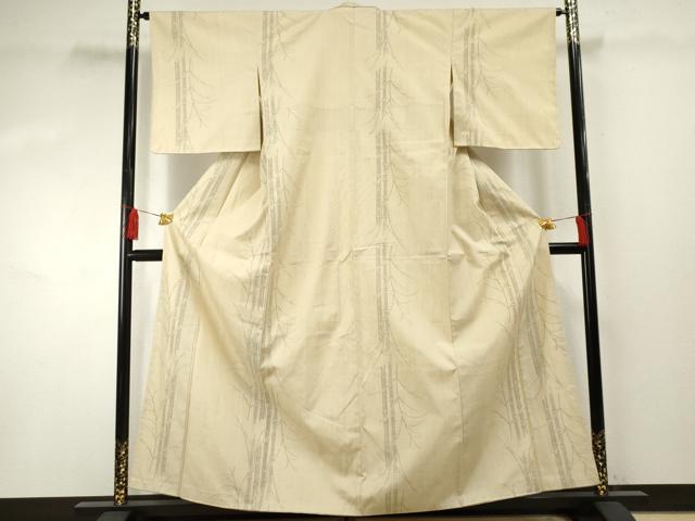 平和屋着物●結城紬 100亀甲 飛び亀甲 竹 正絹 逸品 AABF4217cs