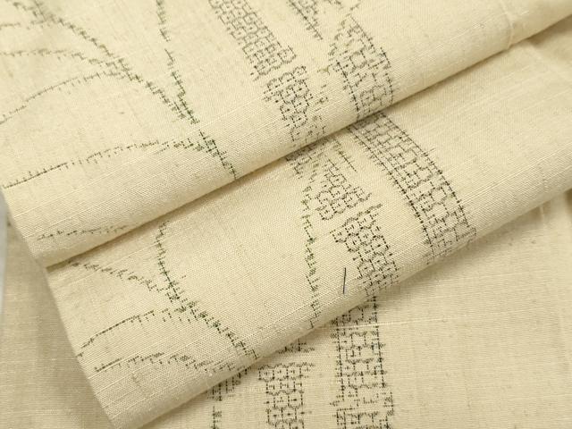 平和屋着物●結城紬 100亀甲 飛び亀甲 竹 正絹 逸品 AABF4217cs
