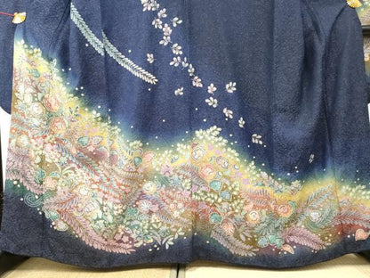 平和屋着物●豪華振袖 辻が花 暈し染め 金彩 金通し地 やまと誂製 正絹 逸品 AABF4220cs