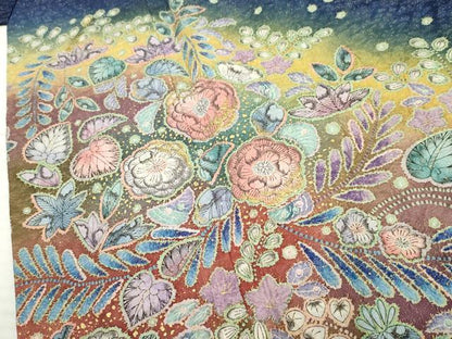 平和屋着物●豪華振袖 辻が花 暈し染め 金彩 金通し地 やまと誂製 正絹 逸品 AABF4220cs