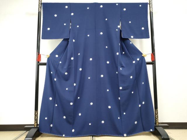 平和屋着物●上質な小紋 雪輪文 正絹 逸品 未使用 AABF4221cs