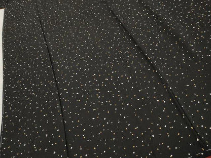 平和屋着物●上質な小紋　箔散らし　黒地　金彩　正絹　逸品　未使用　AABF4222cs