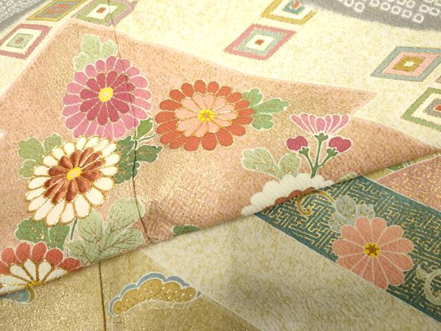 平和屋着物●京友禅の第一人者 松井青々 訪問着 駒刺繍 絞り 吉祥草花文 金彩 正絹 逸品 AABF4223cs