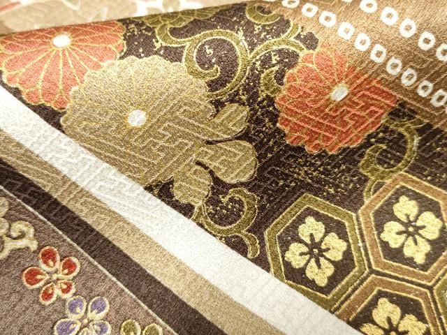 平和屋着物●訪問着 吉祥花松文 金彩 正絹 逸品 AABF4225cs