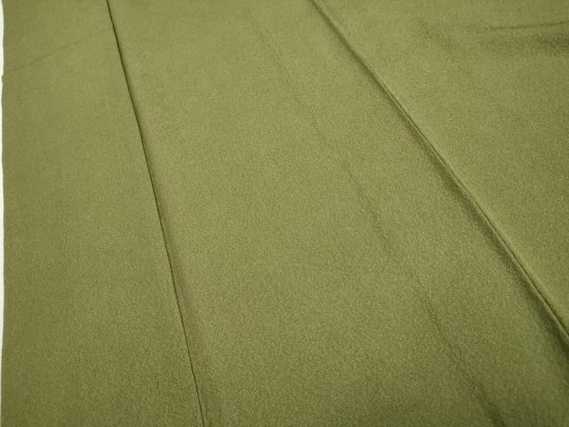 平和屋着物●豪華振袖 色無地 松葉色 正絹 逸品 AABF4227cs