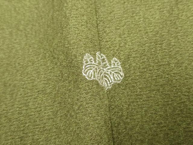 平和屋着物●豪華振袖 色無地 松葉色 正絹 逸品 AABF4227cs