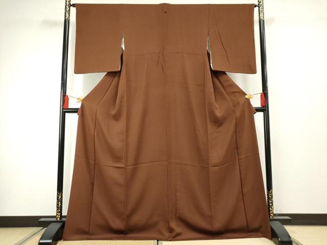 平和屋着物●上質な色無地 黒檀色 やまと誂製 正絹 逸品 AABF4228cs