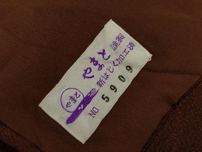 平和屋着物●上質な色無地 黒檀色 やまと誂製 正絹 逸品 AABF4228cs