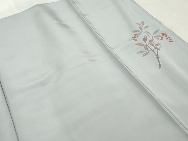 平和屋着物●京加賀友禅 百貫達雄 色無地 紋意匠 秘色色 正絹 逸品 AABF4229cs