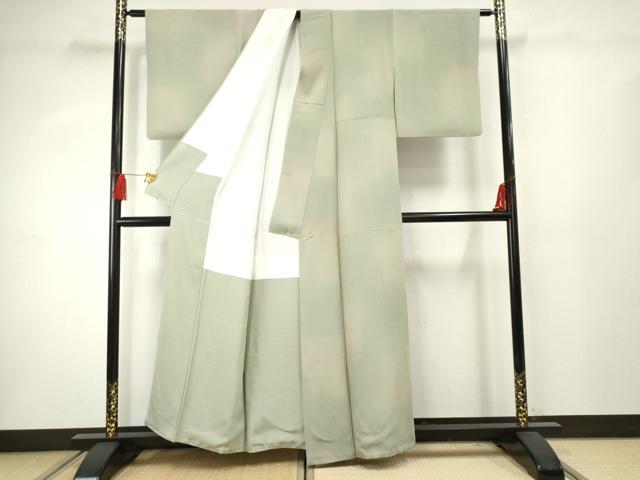 平和屋着物●上質な小紋 作家物 霞文 暈し染め 正絹 逸品 AABF4230cs