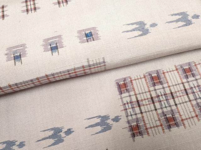 平和屋着物●上質な紬 琉球絣文様 胴抜き仕立て 正絹 逸品 未使用 AABF4239cs