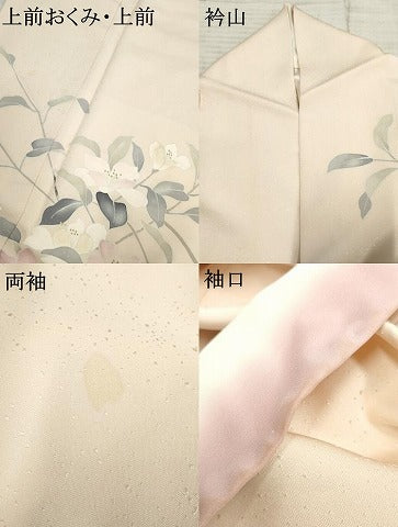 平和屋着物●訪問着 友禅 枝花文 暈し染め 正絹 逸品 AABF4240cs